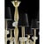 Contemporary transparent chandelier in murano glass with “rostrato” cup full of gold leaf inside. very luxury chandelier...