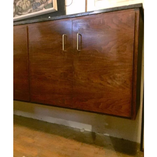 Wood Long Wall-Mounted Credenza For Sale - Image 7 of 9