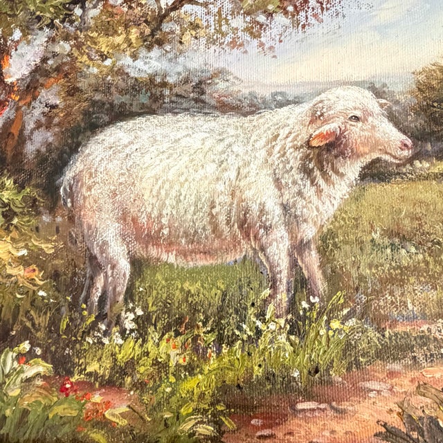 Wood 21st Century Pastoral Landscape With Sheep For Sale - Image 7 of 9