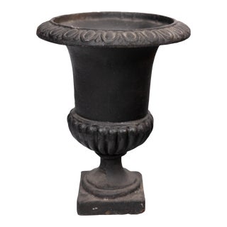 Antique French Cast Iron Urn Planter For Sale