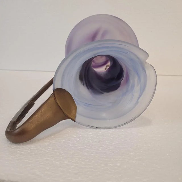 Violet Glass Jug with Gilt Decorations, France, 1980s For Sale - Image 14 of 17