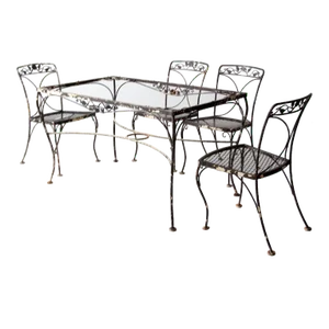Vintage Garden Patio Dining Table With Chairs Set