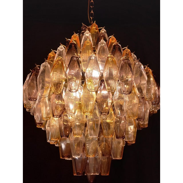 Pear-Shaped Chandelier with Multicolored Polyhedron Glass, 1962 For Sale - Image 10 of 11