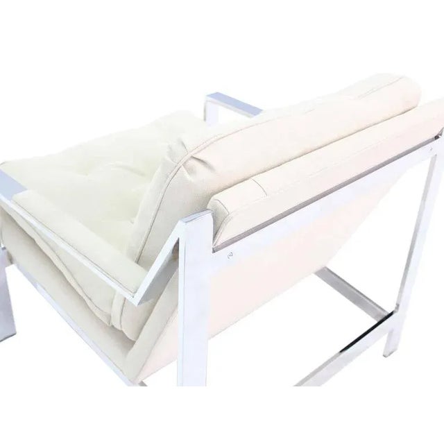 Vintage Mid Century Baughman Style New Upholstery Lounge Chair For Sale - Image 4 of 9