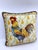 Beautiful vintage Rooster needlepoint pillow. Colorful yellow and blues. The pillow has signed stitching. Colorful welt...