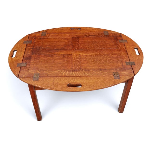 19th Century English Oak Butler's Tray-on-Stand or Coffee Table For Sale - Image 4 of 6