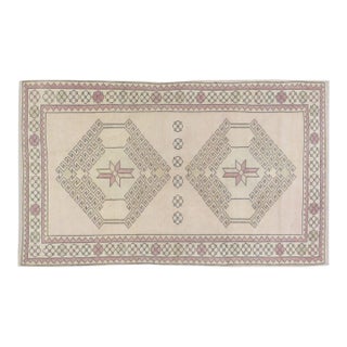 Vintage Turkish Anatolian Hand Knotted Wool Rug, 3'4''x5'7'' For Sale