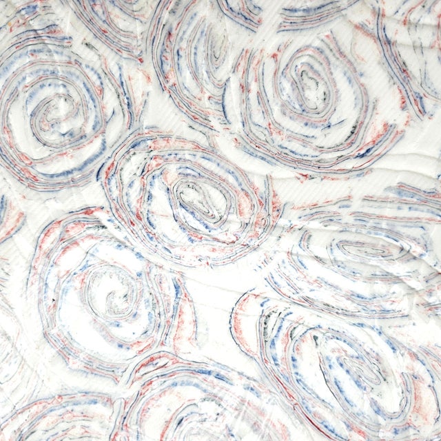 Organic Porcelain Art Centerpiece Bowl, Hand-Impressed Abstract Surface, 16.75" For Sale - Image 13 of 13