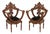 Pair Vintage Continental Figural Carved Armchairs For Sale