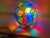 Mid 20th Century Peter Marsh Brutalist Hanging Colored Glass Chunk Fragment Globe Pendant Light For Sale - Image 5 of 12