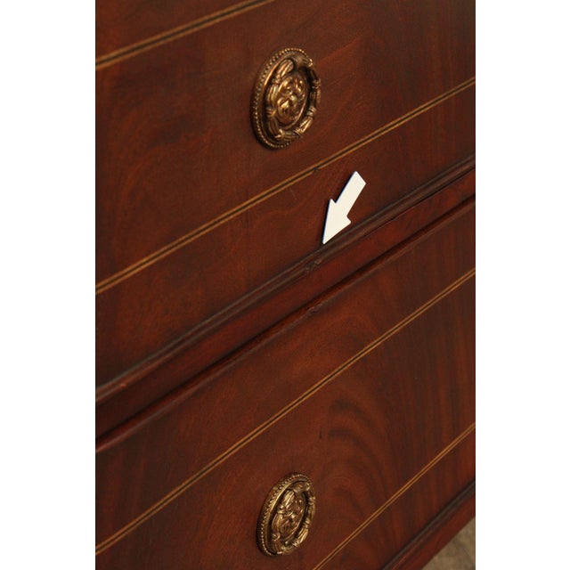 Edwardian Style Custom Mahogany Inlaid High Chest Of Drawers For Sale - Image 14 of 18