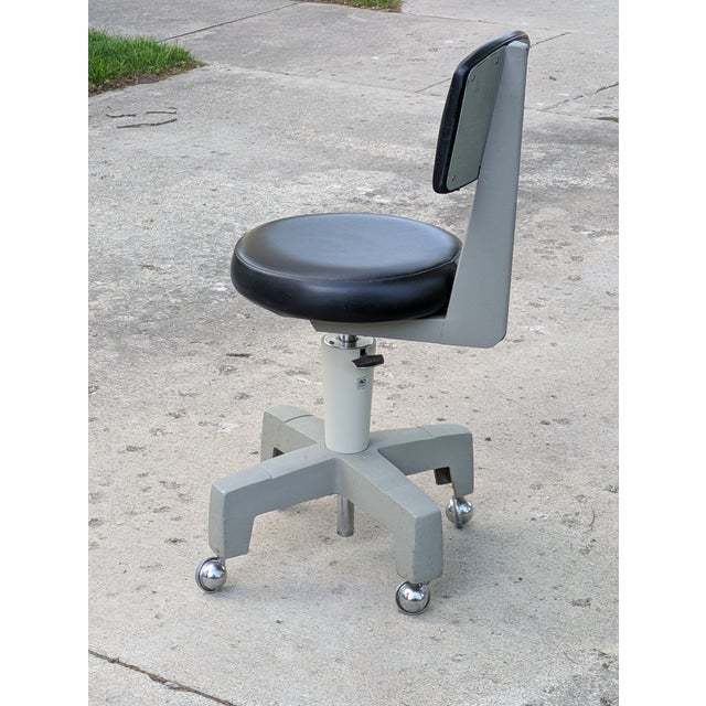 Art Deco Mid 20th Century Ao Scientific Instruments Small Industrial Art Deco Style Stool For Sale - Image 3 of 6