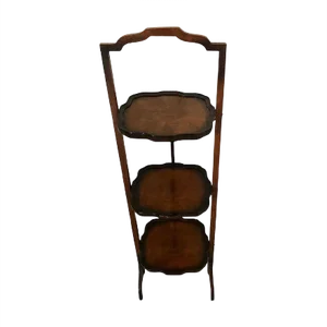 Walnut Folding 3-Tier Cake Stand, 1920s