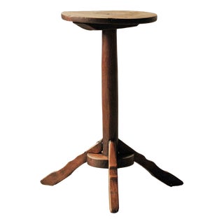 Vintage French Oak Tripod Side Table, 1890s For Sale