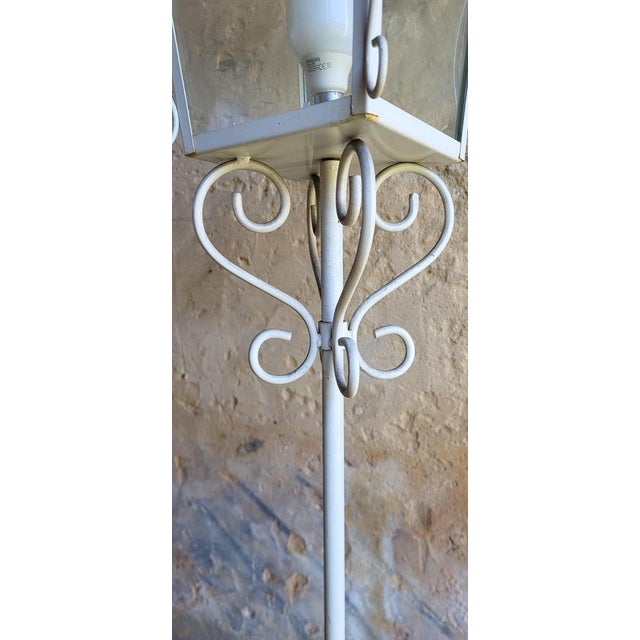 Glass Wrought Iron Floor Lamps, 1950s, Set of 2 For Sale - Image 7 of 12