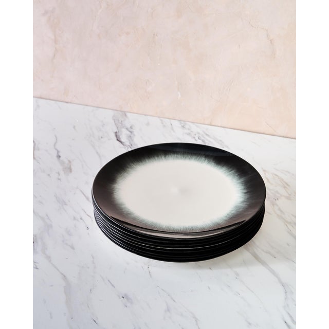 Set of 8 "Variation 5 Dé" Dinner Plates by Ann Demeulemeester for Serax, crafted in white glazed porcelain with a hand-...