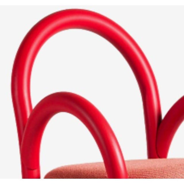 Contemporary Set of Goma Armchair in Red and Goma Bar Chair by Made by Choice For Sale - Image 3 of 18