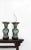 Chinoiserie Chinese Jingfa Blue & Gold 'Dragon Back' Cloisonne Beaker Form Vases With Auspicious Cranes & Lotus - A Pair on Wood Stands For Sale - Image 3 of 12