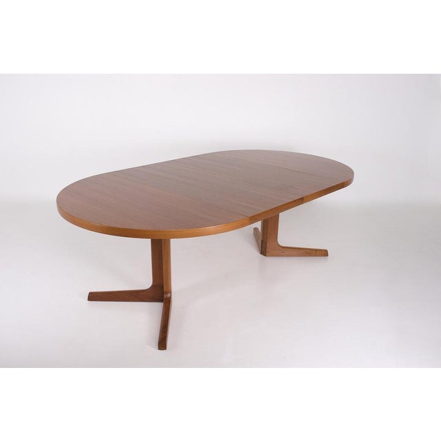 Brown Round Teak Table with Two Extensions from AM Møbler, Denmark, 1970s For Sale - Image 8 of 12