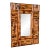 Vintage Boho Coastal Bamboo Wall Mirror With Sculptural Cut Bamboo Frame For Sale