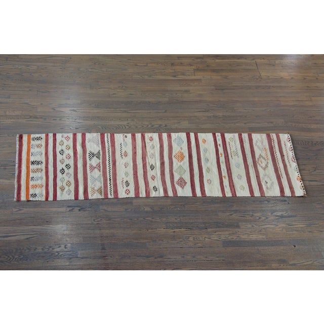 Vintage Turkish Konya Kilim Rug For Sale - Image 4 of 14