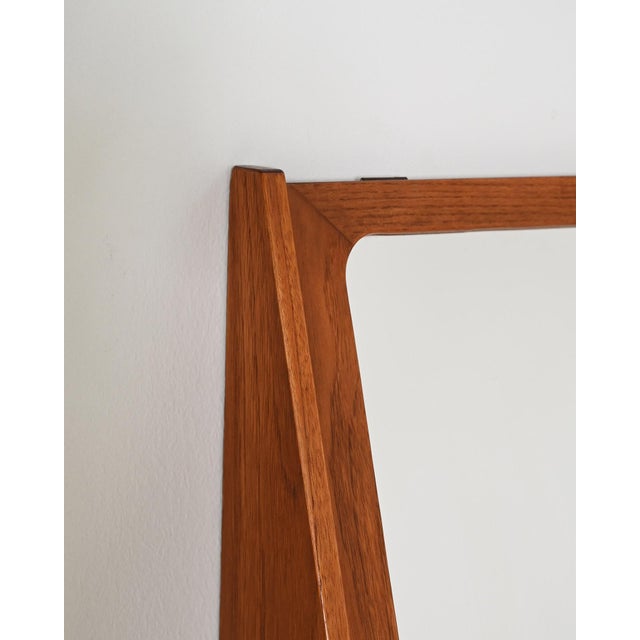Scandinavian Teak Wall Mirror with Storage Compartment, 1960s For Sale - Image 6 of 9