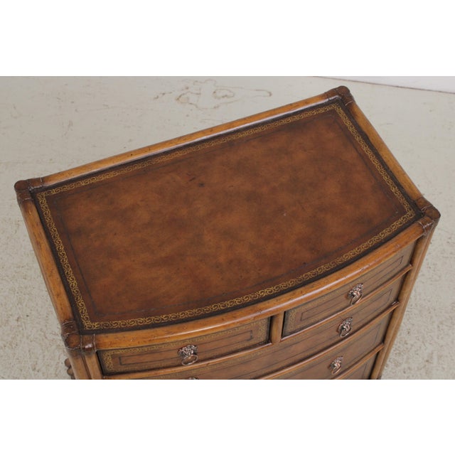 Maitland Smith Bamboo Form Leather Surface Chest For Sale - Image 9 of 14