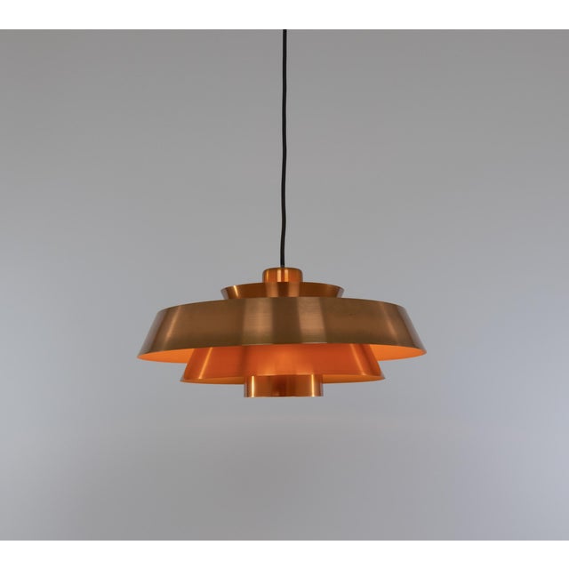 Mid-Century Modern Nova Copper Pendant by Jo Hammerborg for Fog & Mørup, 1960s For Sale - Image 3 of 8