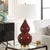 Traditional Gourd Burgundy Table Lamp For Sale - Image 3 of 6