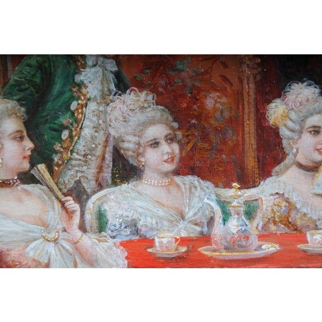 Gold Stephan Sedlacek, Rococo Painting, Oil on Canvas, Framed For Sale - Image 8 of 18