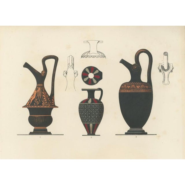 Albert Genick, Greek Jugs with Classical & Winged Figures, 1883, Lithograph For Sale - Image 6 of 12