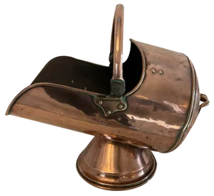 George III Copper Helmet Coal Scuttle, 1800s