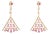 Designer Pink Sapphire Pyramid Dangle Earrings- a Pair For Sale