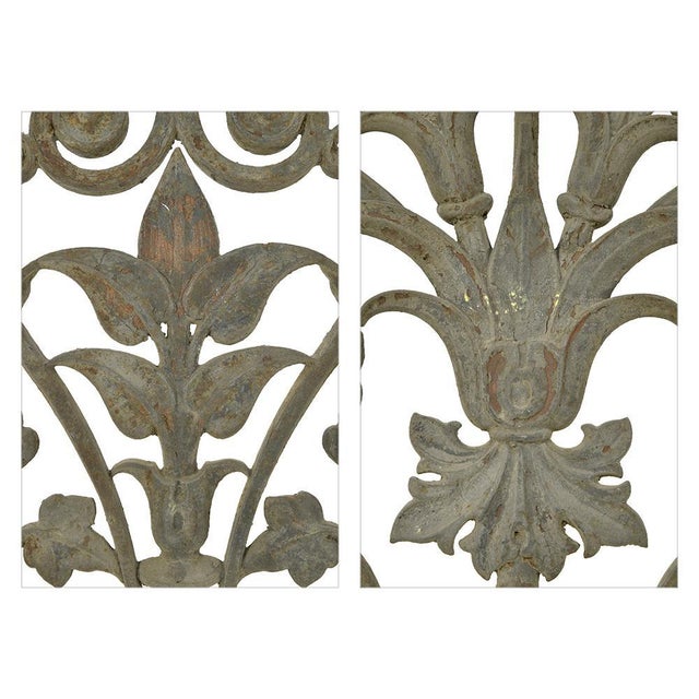 Decorative Floral Cast Iron Grille For Sale - Image 7 of 8