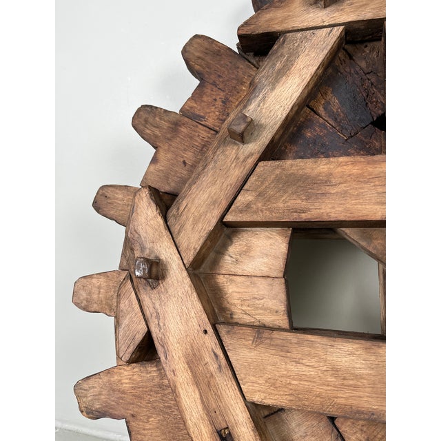 Large Japanese Wooden Cogwheel, 1920s For Sale - Image 14 of 17