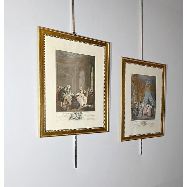 J.M. Moreau Le Jeune and N. De Launay, 1900, Color Engravings, Framed, Set of 2 For Sale - Image 3 of 18