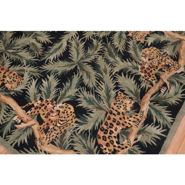 Late 20th Century Wild Vietnamese Cheetah Hooked Rug For Sale In New York - Image 6 of 6