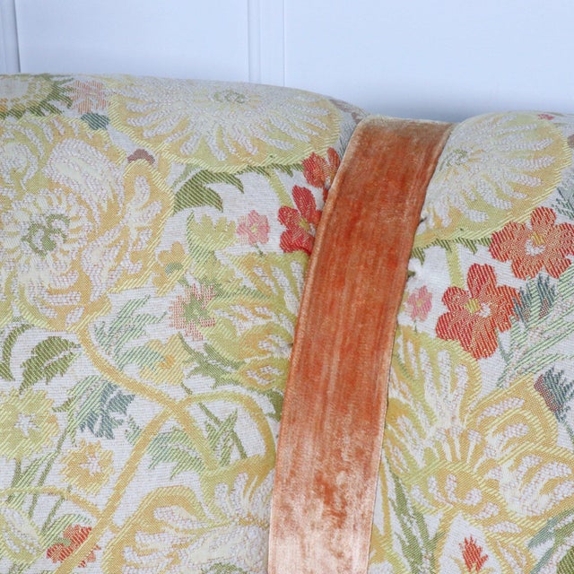 1960's Drexel Heritage Curved Poppy Yellow Garden Loveseat For Sale - Image 12 of 13