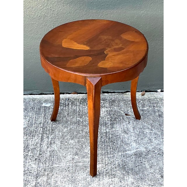 Late 20th Century Vintage Burl Wood Drinks Table For Sale - Image 5 of 12