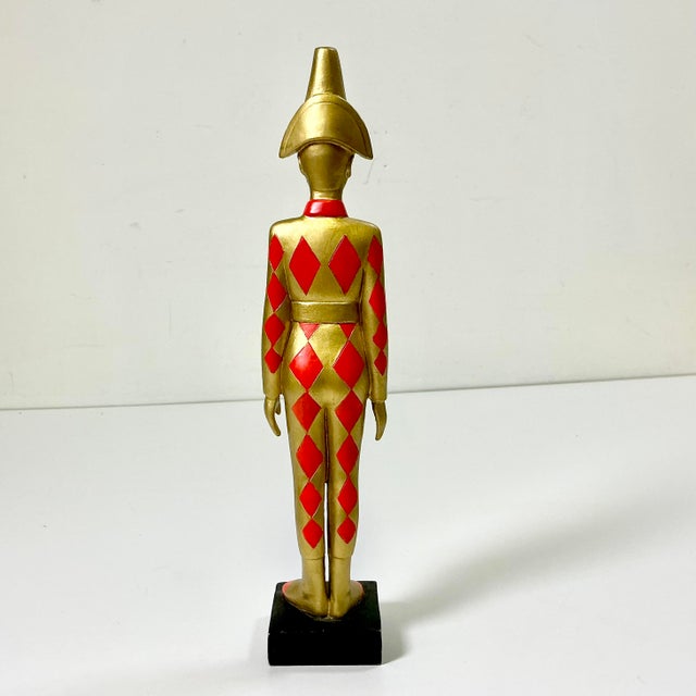 1980s Vintage Boho Chic Hollywood Regency Harlequin Mannequin Jester Figurine For Sale - Image 9 of 10