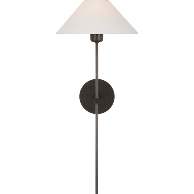Hackney 25" Tail Sconce in Bronze with Linen Shade Designer: J. Randall Powers Finish: Bronze Height: 25" Width: 10.75"...