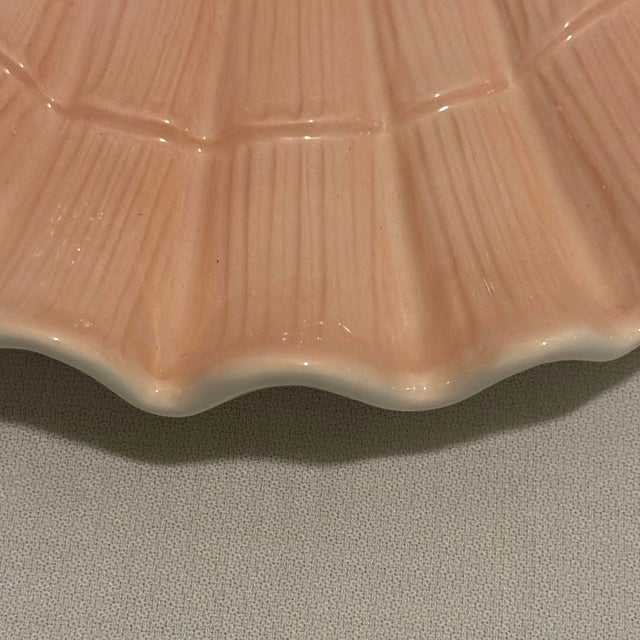1980’s Regency Fitz & Floyd Pink Ceramic Shell Vide-Poche Catchall For Sale - Image 10 of 12
