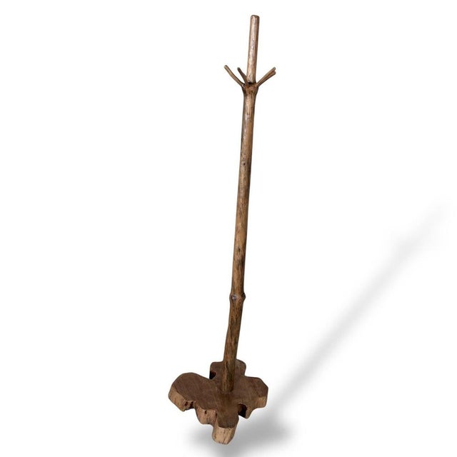 Wood Rustic Live Edge Wood Coat Stand For Sale - Image 7 of 8