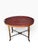 Antique Red Tole Tray Side Table on Mahogany Fan Bamboo Stand For Sale - Image 4 of 7