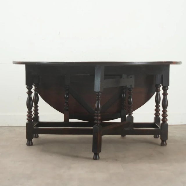19th Century English Solid Oak Gateleg Drop Leaf Table For Sale - Image 9 of 12