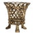 Black/Gold Lattice Footed Planter, Large For Sale