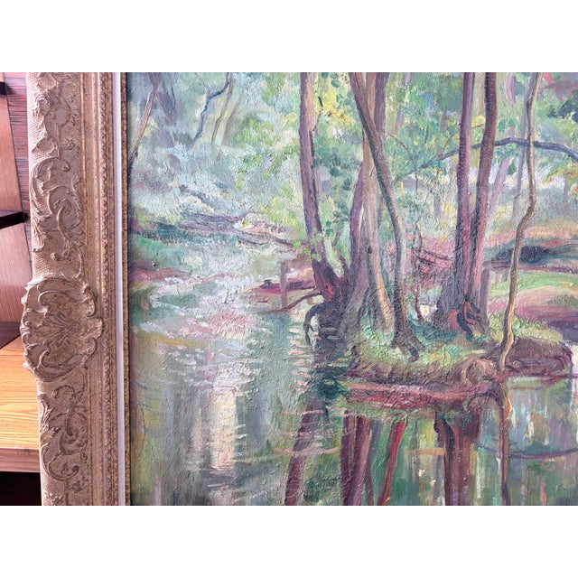 Mid-Century Modern Reine Cimère, Salon, 1964, Oil Painting on Canvas, Framed For Sale - Image 3 of 17
