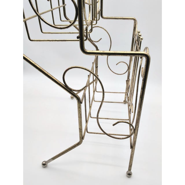 American Large Vintage Brass Magazine / Record Vinyl Holder For Sale - Image 3 of 10