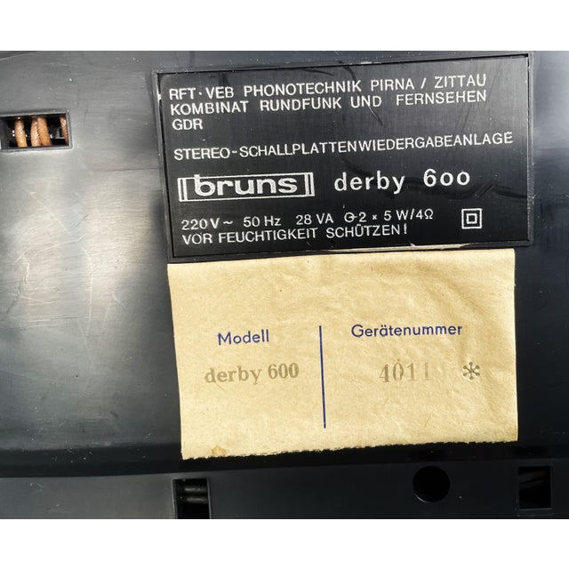 This model is: bruns derby 600 manufacturer: rft veb phonotechnik pirna country of manufacture east germany / gdr age...