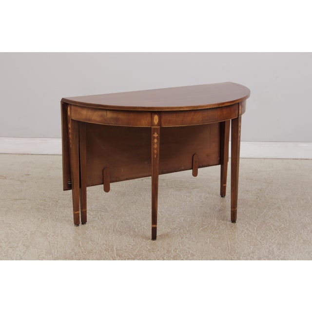 Vintage Mahogany Inlaid Gate Leg Dining Table For Sale In Philadelphia - Image 6 of 18